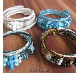 4color handmade beads bracelet glass beads mix color